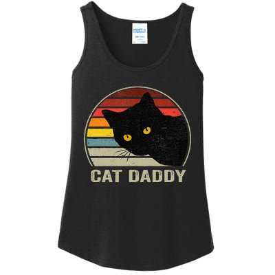 Cat Daddy Vintage Eighties Style Cat Retro Distressed Ladies Essential Tank