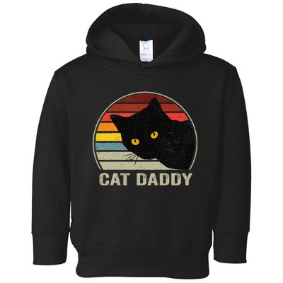 Cat Daddy Vintage Eighties Style Cat Retro Distressed Toddler Hoodie