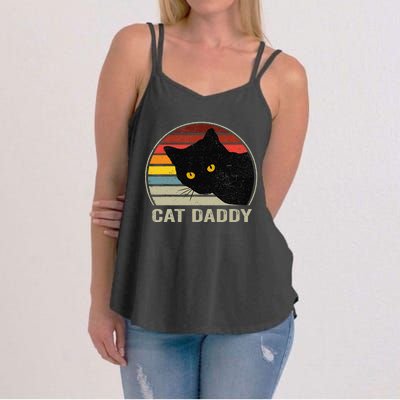 Cat Daddy Vintage Eighties Style Cat Retro Distressed Women's Strappy Tank