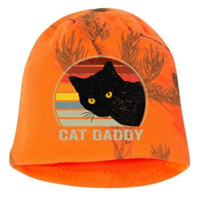 Cat Daddy Vintage Eighties Style Cat Retro Distressed Kati - Camo Knit Beanie