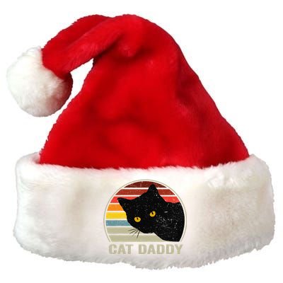 Cat Daddy Vintage Eighties Style Cat Retro Distressed Premium Christmas Santa Hat