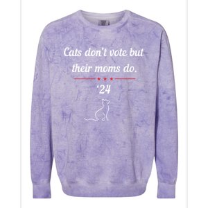 Cats DonT Vote But Their Moms Do President 2024 Election Colorblast Crewneck Sweatshirt