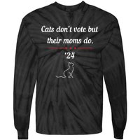 Cats DonT Vote But Their Moms Do President 2024 Election Tie-Dye Long Sleeve Shirt