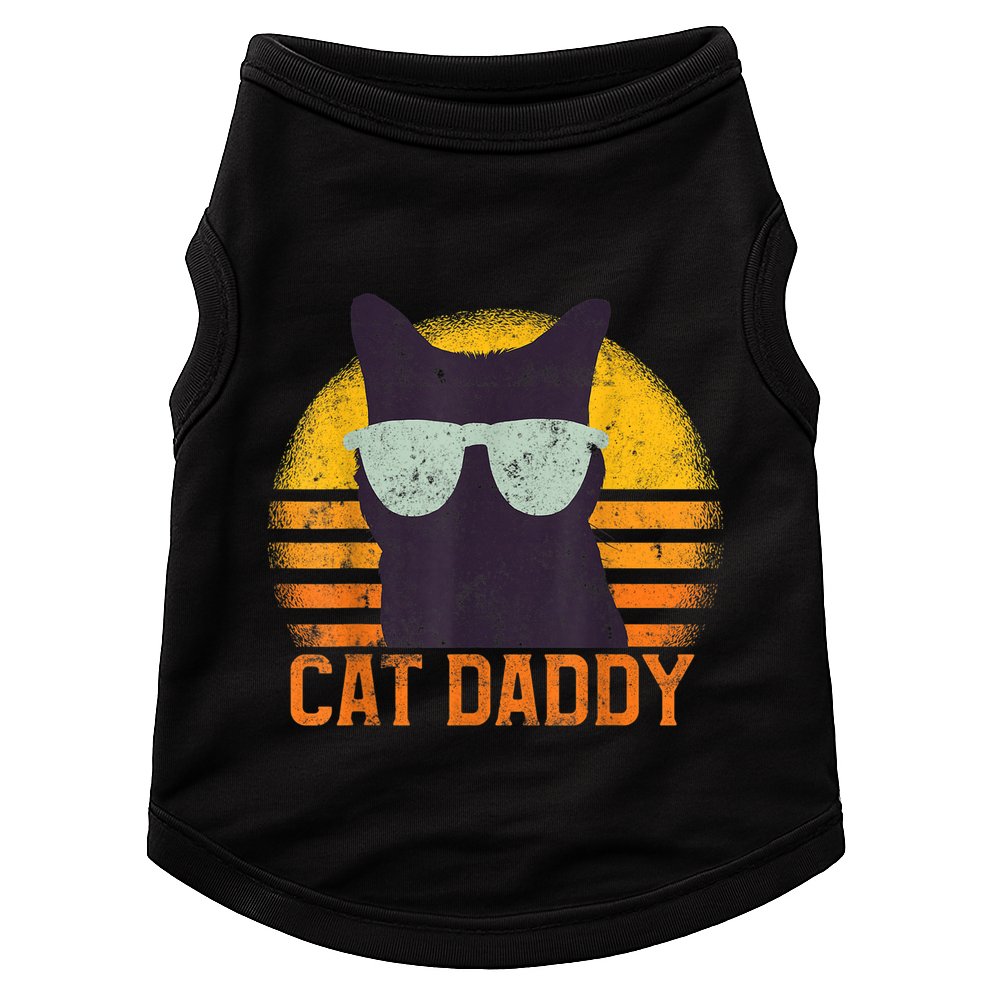 Cat Daddy Vintage Eighties Style Cat Retro Distressed Doggie Tank