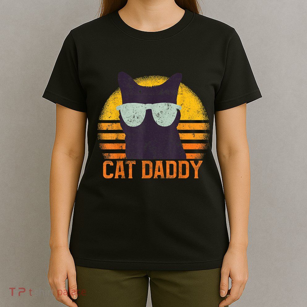 Cat Daddy Vintage Eighties Style Cat Retro Distressed T-Shirt