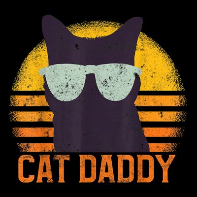 Cat Daddy Vintage Eighties Style Cat Retro Distressed T-Shirt