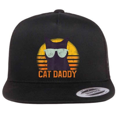 Cat Daddy Vintage Eighties Style Cat Retro Distressed Flatbill Hat