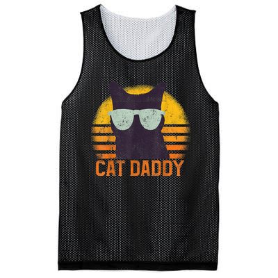 Cat Daddy Vintage Eighties Style Cat Retro Distressed Mesh Reversible Basketball Jersey Tank