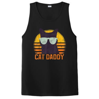 Cat Daddy Vintage Eighties Style Cat Retro Distressed PosiCharge Competitor Tank