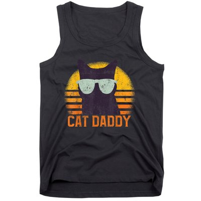 Cat Daddy Vintage Eighties Style Cat Retro Distressed Tank Top