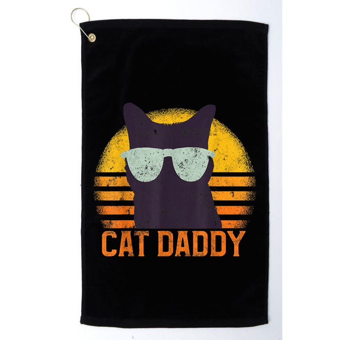 Cat Daddy Vintage Eighties Style Cat Retro Distressed Golf Towel