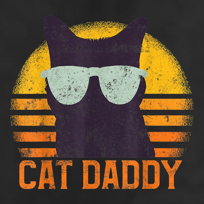 Cat Daddy Vintage Eighties Style Cat Retro Distressed Golf Towel
