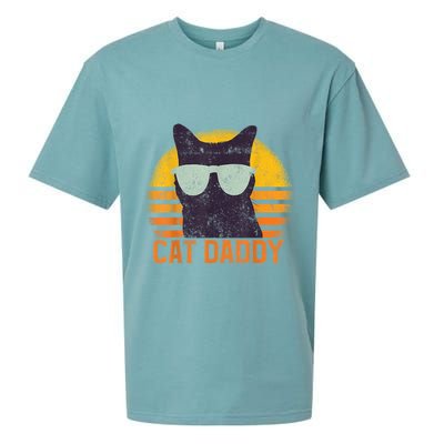 Cat Daddy Vintage Eighties Style Cat Retro Distressed Sueded Cloud Jersey T-Shirt