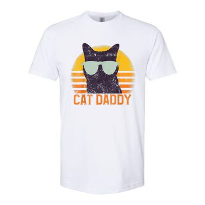 Cat Daddy Vintage Eighties Style Cat Retro Distressed Softstyle CVC T-Shirt