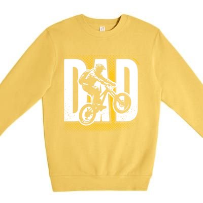 Cycling Dad Vintage Mountain Bike Lover FatherS Day Gift Premium Crewneck Sweatshirt