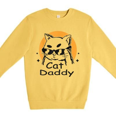 Cat Daddy Vintage Eighties Style Cat Retro Distressed Premium Crewneck Sweatshirt