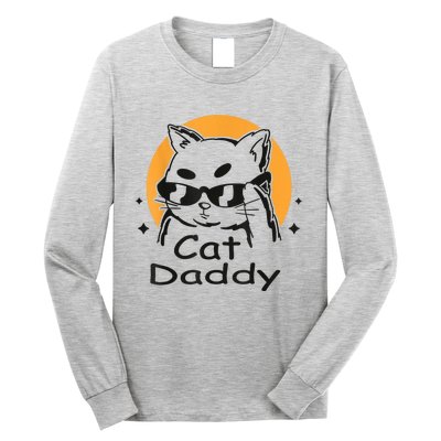 Cat Daddy Vintage Eighties Style Cat Retro Distressed Long Sleeve Shirt