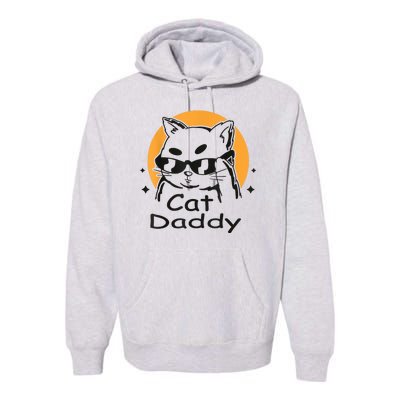 Cat Daddy Vintage Eighties Style Cat Retro Distressed Premium Hoodie