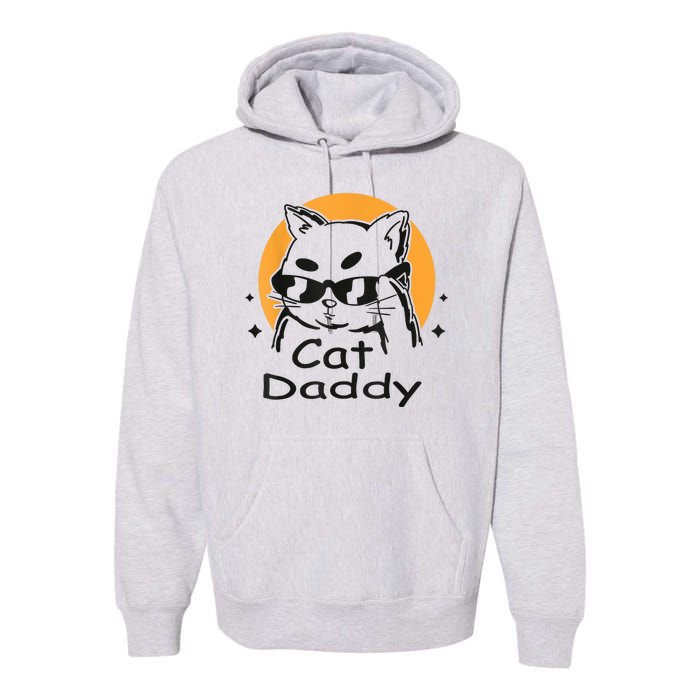 Cat Daddy Vintage Eighties Style Cat Retro Distressed Premium Hoodie