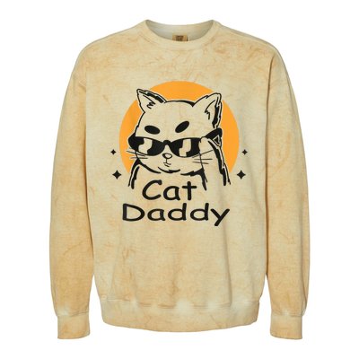 Cat Daddy Vintage Eighties Style Cat Retro Distressed Colorblast Crewneck Sweatshirt