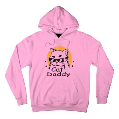 Cat Daddy Vintage Eighties Style Cat Retro Distressed Hoodie