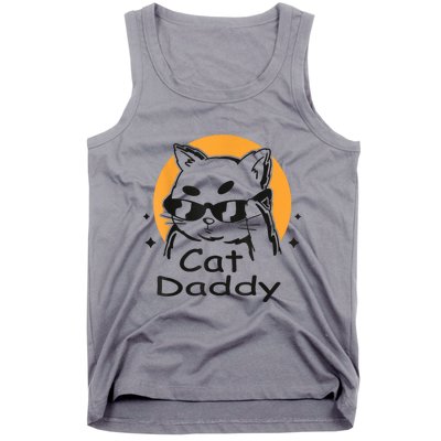 Cat Daddy Vintage Eighties Style Cat Retro Distressed Tank Top