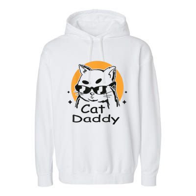 Cat Daddy Vintage Eighties Style Cat Retro Distressed Garment-Dyed Fleece Hoodie