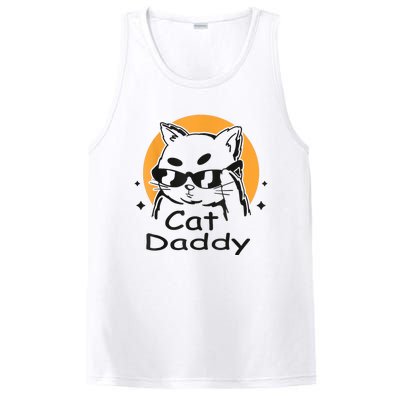 Cat Daddy Vintage Eighties Style Cat Retro Distressed PosiCharge Competitor Tank