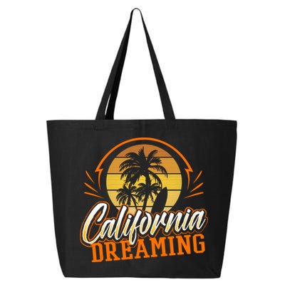 California Dreaming Vintage Retro 70's Skyline Surf Gift Funny Gift 25L Jumbo Tote