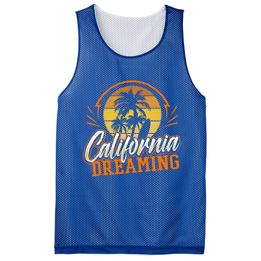 California Dreaming Vintage Retro 70's Skyline Surf Gift Funny Gift Mesh Reversible Basketball Jersey Tank