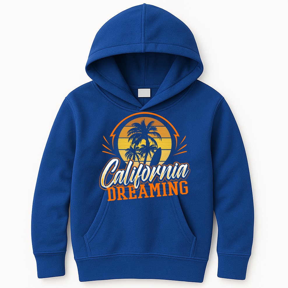 California Dreaming Vintage Retro 70's Skyline Surf Gift Funny Gift Kids Hoodie