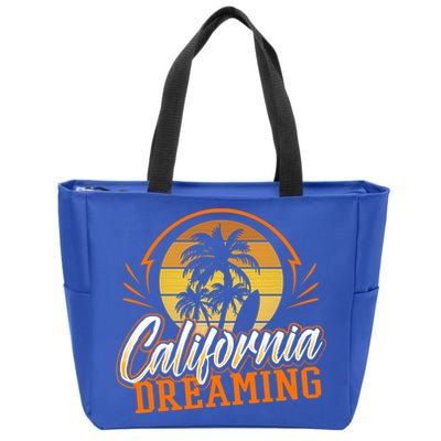 California Dreaming Vintage Retro 70's Skyline Surf Gift Funny Gift Zip Tote Bag