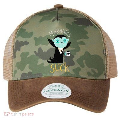 Cute Dracula Vampire Morning Suck Coffee Halloween Costume Legacy Tie Dye Trucker Hat