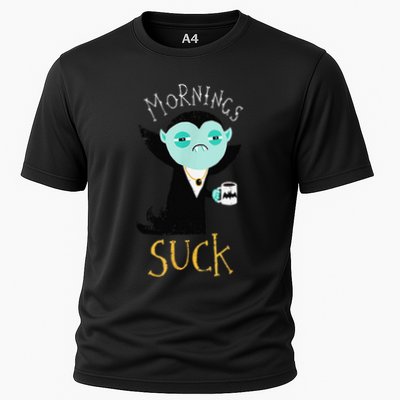 Cute Dracula Vampire Morning Suck Coffee Halloween Costume Performance Shirt