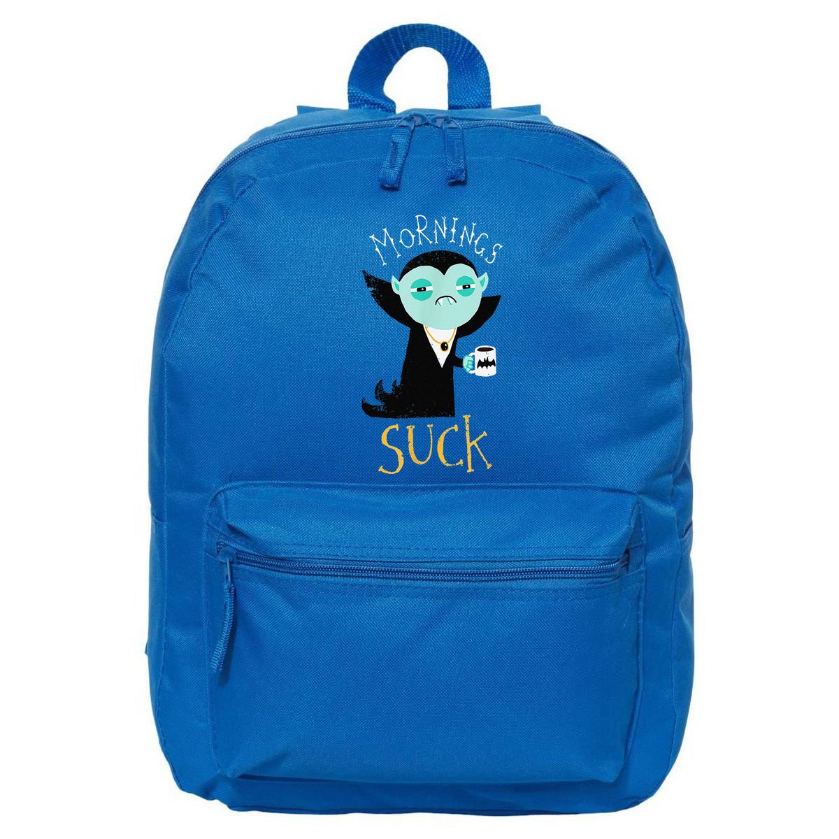Cute Dracula Vampire Morning Suck Coffee Halloween Costume 16 in Basic Backpack