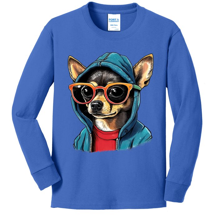 Chihuahua Dog Vintage Style Cute Gift Kids Long Sleeve Shirt