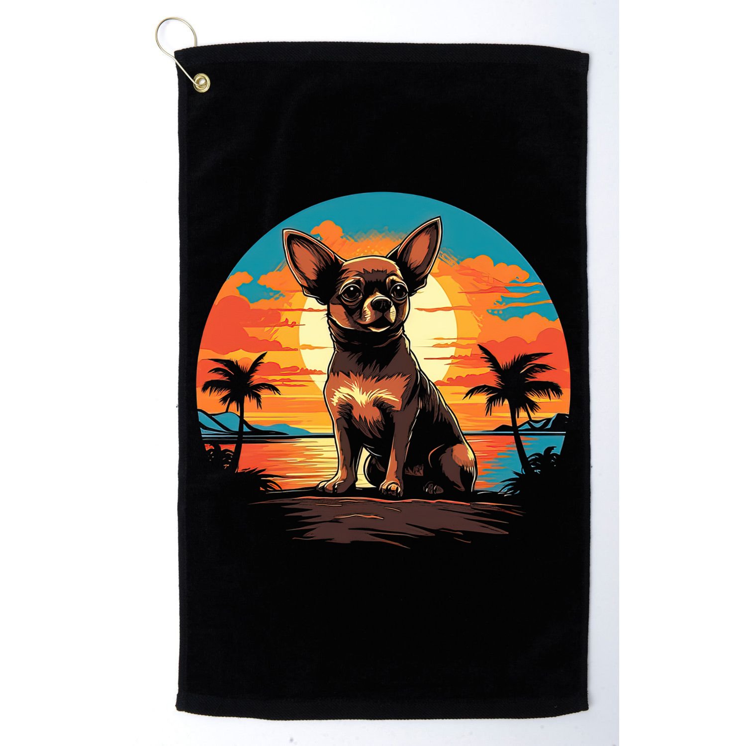 Chihuahua Dog Vintage Style Gift Golf Towel