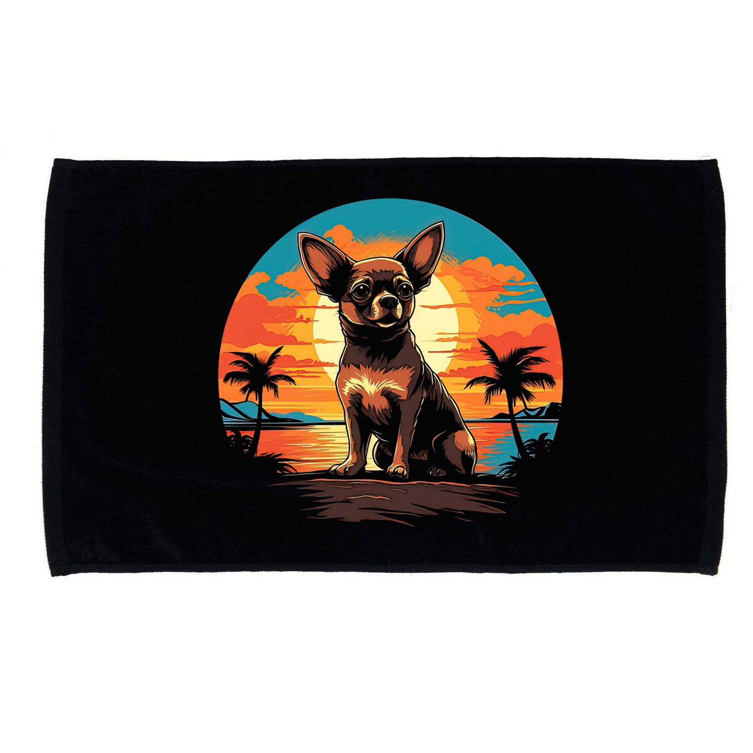 Chihuahua Dog Vintage Style Gift Microfiber Hand Towel