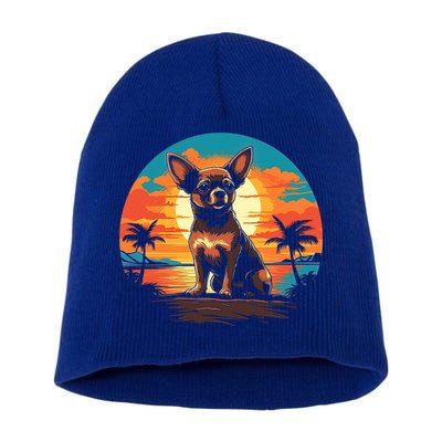 Chihuahua Dog Vintage Style Gift Short Acrylic Beanie