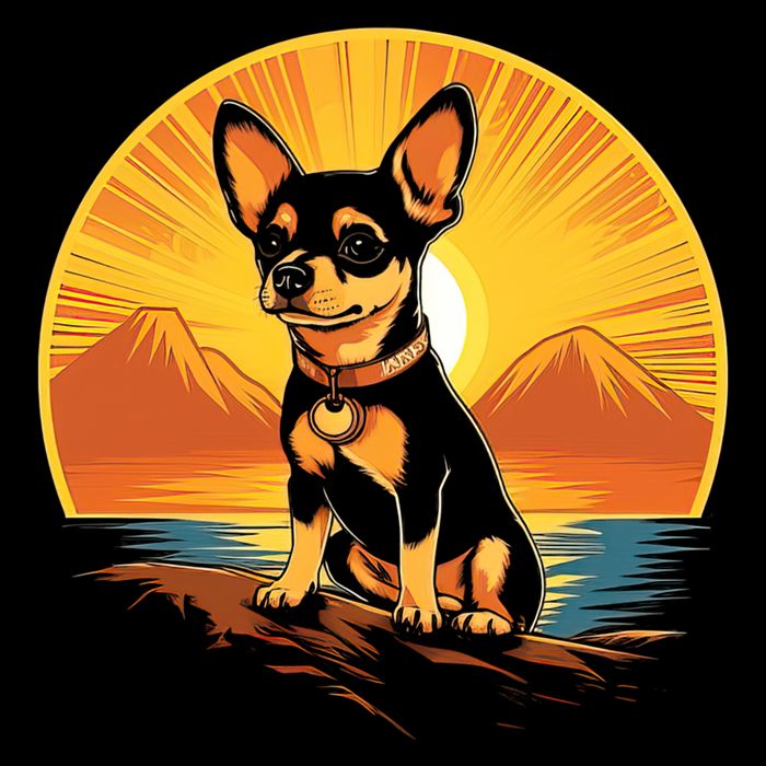 Chihuahua Dog Vintage Style Cute Gift Doggie Tank