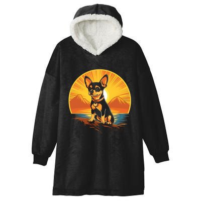 Chihuahua Dog Vintage Style Cute Gift Hooded Wearable Blanket