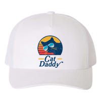 Cat Daddy Vintage 80s Style Cat Retro Sunglasses Distressed Yupoong Adult 5-Panel Trucker Hat