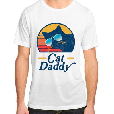 Cat Daddy Vintage 80s Style Cat Retro Sunglasses Distressed Adult ChromaSoft Performance T-Shirt