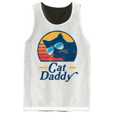 Cat Daddy Vintage 80s Style Cat Retro Sunglasses Distressed Mesh Reversible Basketball Jersey Tank