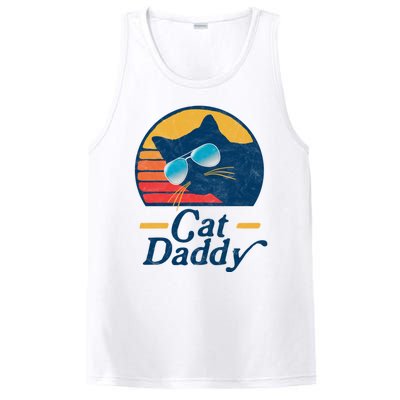 Cat Daddy Vintage 80s Style Cat Retro Sunglasses Distressed PosiCharge Competitor Tank