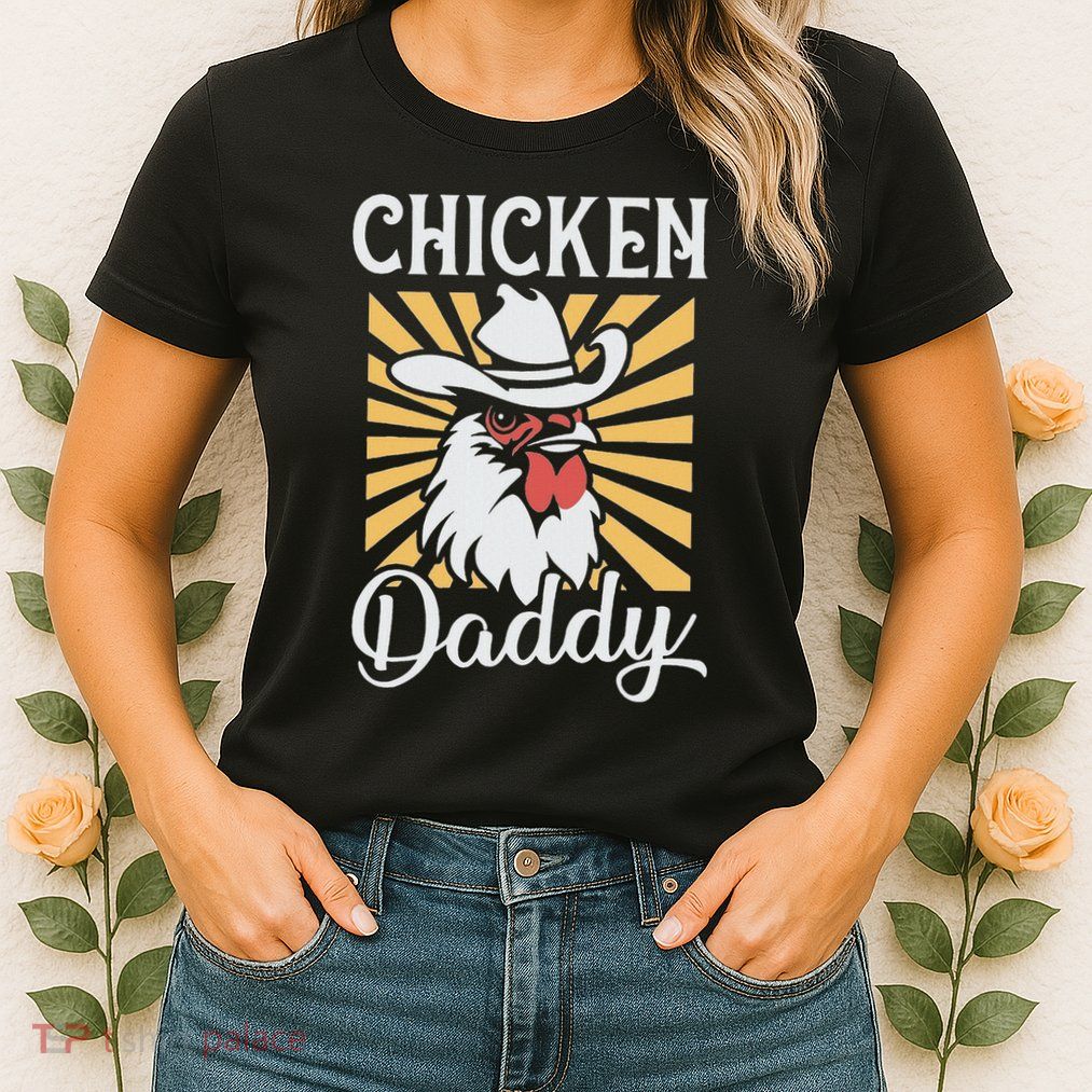 Chicken Daddy Vintage Poultry Farmer Funny Fathers Day Womens T-Shirt