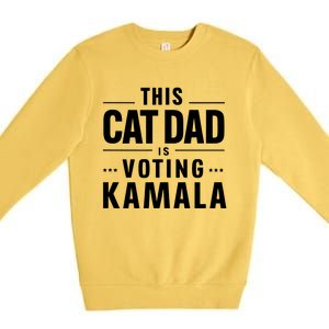 Cat Dad Voting For Kamala President Harris 2024 Vote Blue Premium Crewneck Sweatshirt