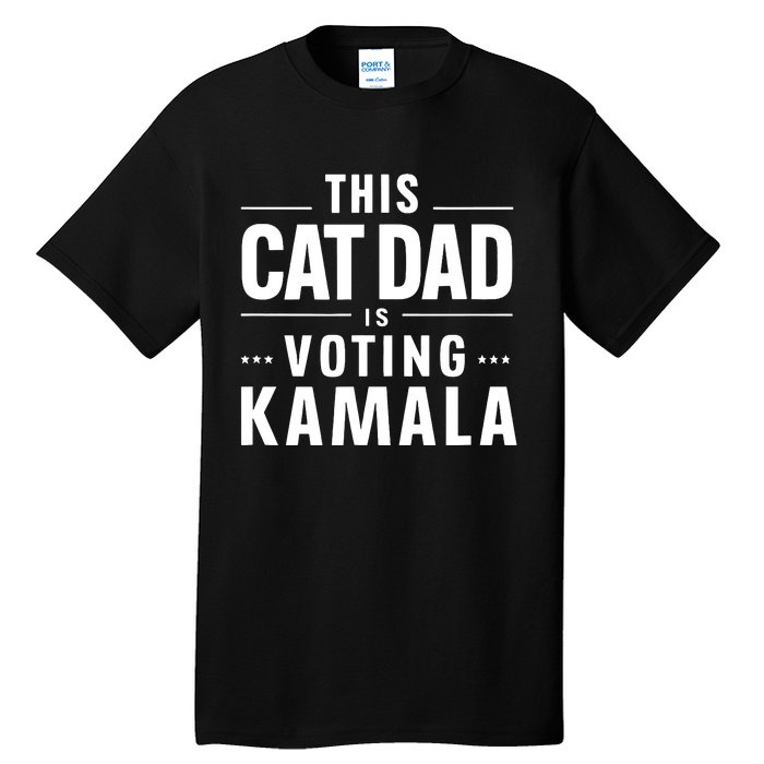 Cat Dad Voting For Kamala President Harris 2024 Vote Blue Tall T-Shirt