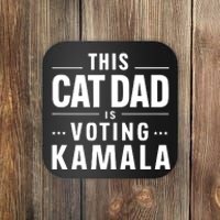 Cat Dad Voting For Kamala President Harris 2024 Vote Blue Coaster