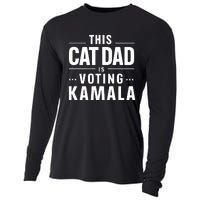 Cat Dad Voting For Kamala President Harris 2024 Vote Blue Cooling Performance Long Sleeve Crew